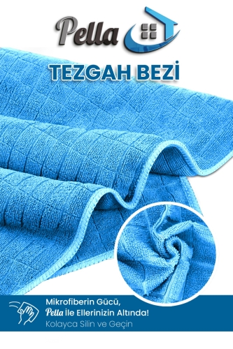 3'lü Mikrofiber Araba, Cam, Mutfak Temizlik Bezi, Mavi (40 CM X 40 CM) - 2