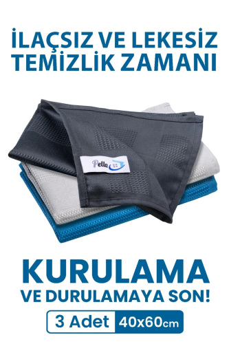 3'lü Mikrofiber Temizlik Bezi 40*60 cm Classic - 1