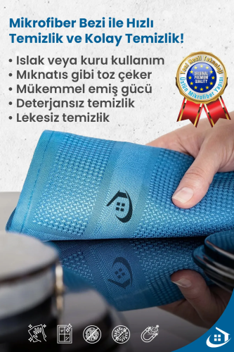 3'lü Mikrofiber Temizlik Bezi 40*60 cm Classic - 5