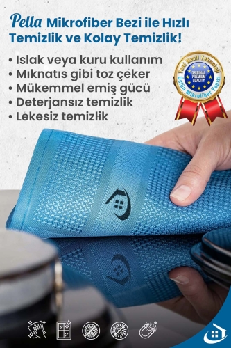 3'lü Mikrofiber Temizlik Bezi 40*60 cm Classic - 6