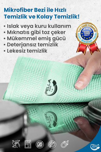 5'li 40x30cm Mikrofiber Temizlik Bezi - Yeni Renkler - 3