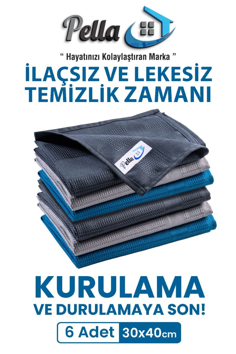 6'lı Mikrofiber Temizlik Bezi 40*30 cm Classic - 1