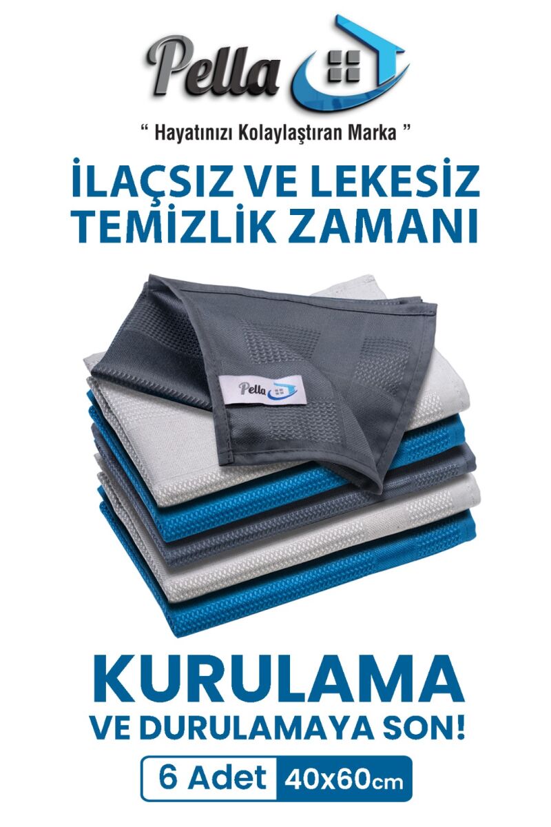 6'lı Mikrofiber Temizlik Bezi 40*60 cm Classic - 1