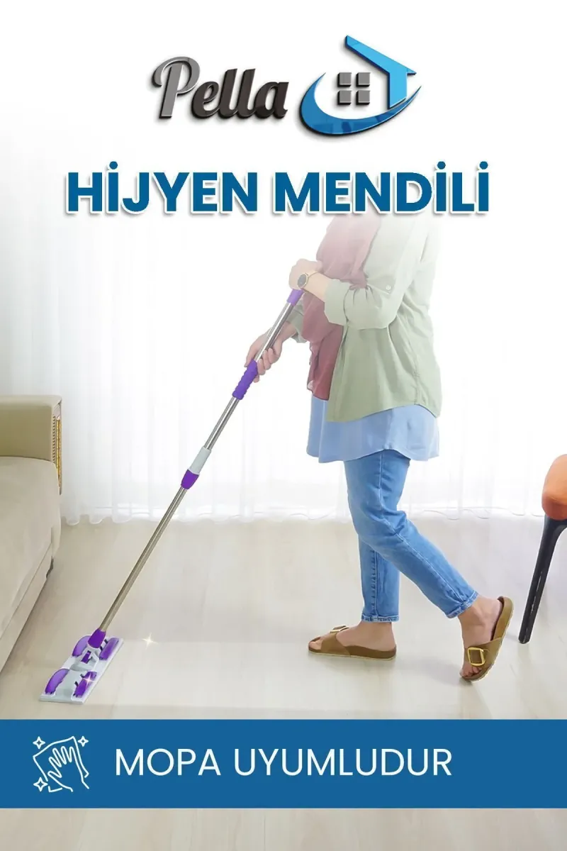 Islak Mop Bezi, Yüzey Temizlik Havlusu, Çok Amaçlı Temizlik Mendili, 50 Yaprak, 22x36 Cm - 2