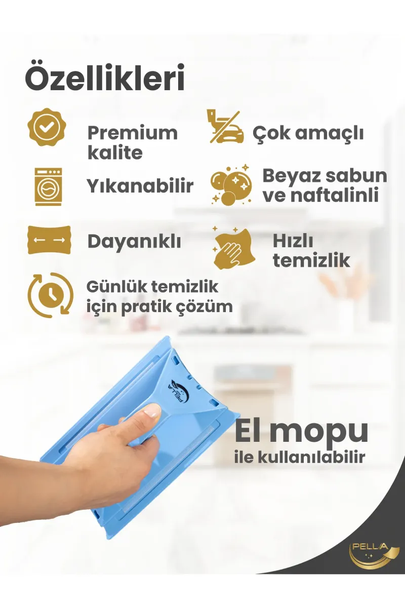Islak Yüzey Temizleme Havlusu, Hijyenik Temizlik Bezi , 250 Adetli Kova Mendili - 3