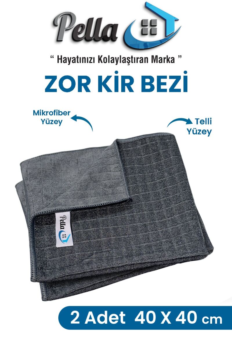 Zor Kir Bezi/Telli-Mikrofiber Bez 40x40 cm 2 li - 1